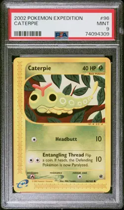 2002 POKEMON EXPEDITION #96 CATERPIE PSA 9 - Image 1
