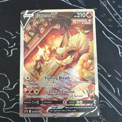 Pokemon Flareon V Full Art Promo Single Strike Holo SWSH179 Basic 210 HP - Image 1