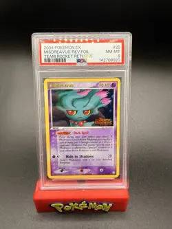 PSA 8 Misdreavus Reverse Holo 25/109 Pokemon 2004 EX Team Rocket Returns 1995 - Image 1