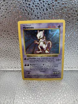 Pokemon Mewtwo 10/102 Holo Rare Base Set Shadowless MP-HP - Image 1