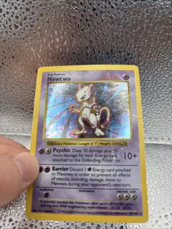 Pokemon Mewtwo 10/102 Holo Rare Base Set Shadowless MP-HP - Image 2