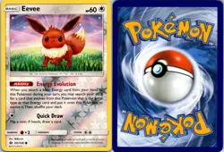 Eevee 101/149 C SM Base Set Pokemon Reverse Holo NM - Image 3