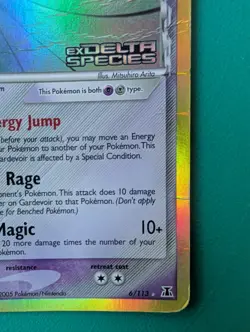 2005 Pokemon EX Delta Species Gardevoir #6/113 Holo Stamped HP/DMG - Image 4
