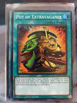 Yugioh Pot Of Extravagance Super Rare RA01-EN059 Near Mint! - Image 1