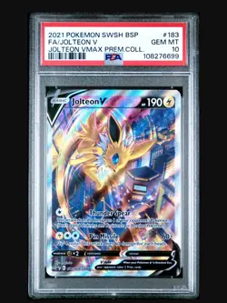 2021 POKEMON JOLTEON V ALTERNATE ART PROMO SWSH183 #183 183 PSA 10 - Image 1