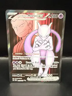 Pokemon Team Rocket's Mewtwo ex - 213/182 Full Art Destined Rivals NM Near Mint - Image 1