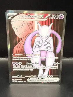 Pokemon Team Rocket's Mewtwo ex - 213/182 Full Art Destined Rivals NM Near Mint - Image 2