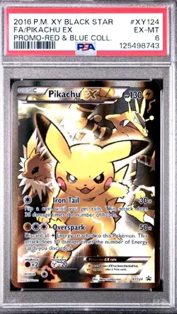 Pokemon TCG Pikachu EX XY124 Black Star Promo Generations Full Art Rare PSA 6 MT - Image 1
