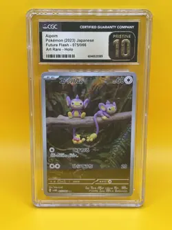 2023 Pokemon Scarlet & Violet Aipom #75 Future Flash AR CGC 10 Pristine - Image 1