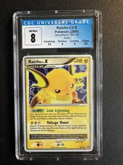 2008 POKEMON D & P# 99 RAICHU LV.X-HOLO STORMFRONT CGC 8 - Image 1