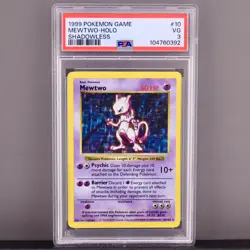 1999 Pokemon Mewtwo Holo Shadowless PSA 3 – OG Psychic Icon - Image 1