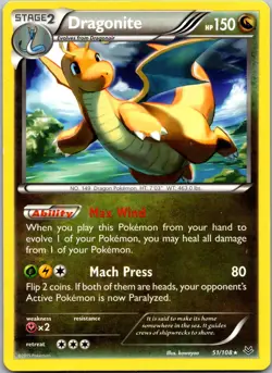 Dragonite 51/108 - XY - Roaring Skies Pokemon Rare LP - Image 1