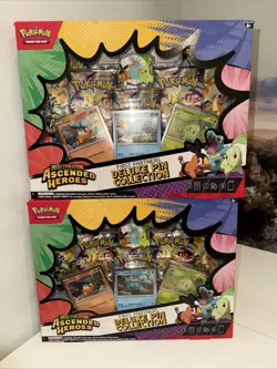 2 Pokemon Ascended Heroes First Partner Deluxe Pin Collection Sealed New - Image 1