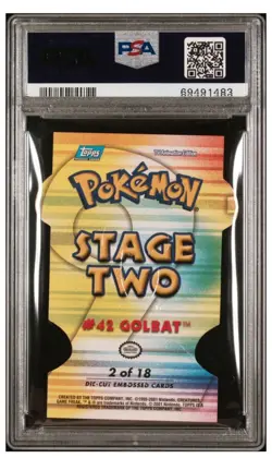 2001 Topps Pokemon Golbat Johto Champions Die Cut Embossed Psa 8 - Image 2