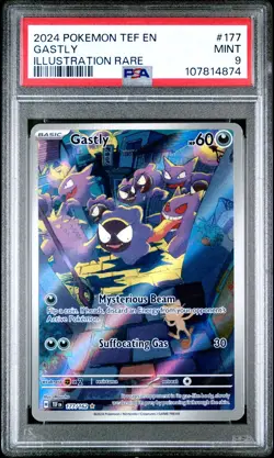 2024 POKEMON TEF EN-TEMPORAL FORCES ILLUSTRATION RARE #177 GASTLY PSA 9 - Image 1