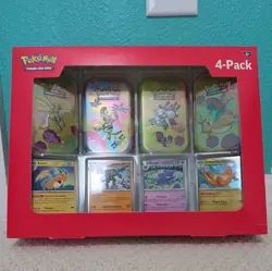 2025 Pokemon TCG: Scarlet & Violet 151 - Mini Tin 4-Pack Bundle Sealed - Image 1