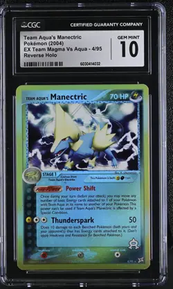 CGC 10 Team Aqua's Manectric EX Team Magma Vs Aqua 4/95 Reverse Holo Pokemon - Image 1