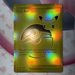 Pokemon Poke Ball SWSH146 Celebrations Promo Gold Ultra Premium - Image 2