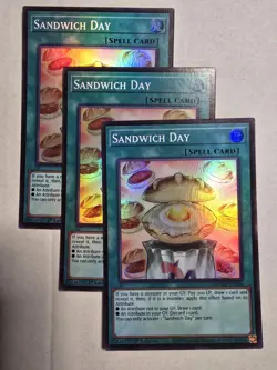 3X Yugioh Sandwich Day MZMU-EN056 Super Rare 1st Edition NM - Image 1