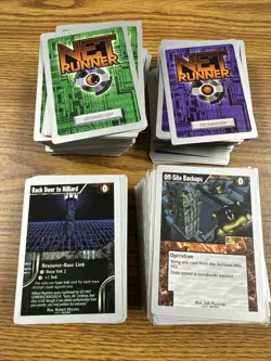 WOTC 1996 Netrunner CCG v1.0 card lot with 222 Unique Plus Lots Of Extra Cards - Image 1