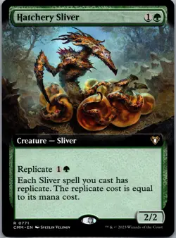 MTG English Hatchery Sliver (Extended Art) NM Normal Commander Masters - Image 1