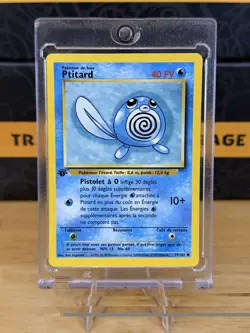 Pokemon Card - Poliwag Ptitard FRENCH 1st Edition Base Set 59/102 NEAR MINT - Image 1