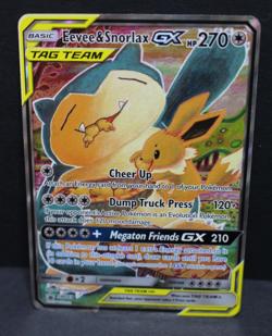 Pokemon Eevee & Snorlax GX TAG TEAM Promo Holo SM169 Team Up HP 270 Basic Card - Image 1