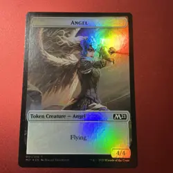 Magic the Gathering MTG M21: SAPROLING / ANGEL Token Card FOIL NM - Image 2