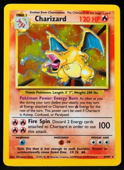 1999 Charizard #4/102 Base Set NM Pokemon Card - Image 1