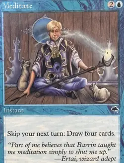 Magic the Gathering - Meditate - 1997- Tempest - MTG - Reserved List- MP - Image 2