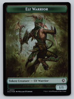 Elf Warrior | Plant FOIL - Double Sided Token - Lorwyn Eclipsed MTG - Image 1