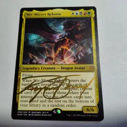 MTG Niv-Mizzet Reborn War of the Spark - Signed by Artist Raymond Swanland: Gold - Image 1