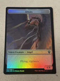 mtg foil token Bird // Angel, 002//001, Dominaria United, unplayed - Image 1