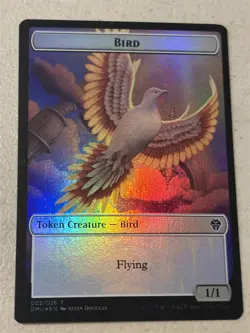 mtg foil token Bird // Angel, 002//001, Dominaria United, unplayed - Image 2