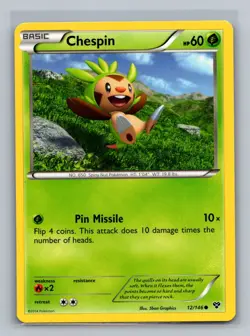 Chespin 12/146 Common XY Pokemon Near Mint - Image 1