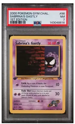 2000 Pokemon 1st Edition Sabrina's Gastly Gym Challenge Psa 7 - Image 1