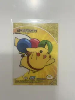 #PC1 #25 Pikachu - 2000 Topps Pokemon TV Animation Series 2 Clear Card - RARE - Image 2