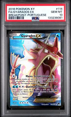 2016 POKEMON XY BREAKPOINT PORTUGUESE #114 FULL ART/GYARADOS EX PSA 10 - Image 1