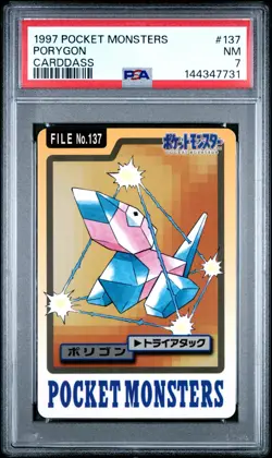 1997 POCKET MONSTERS CARDDASS #137 PORYGON PSA 7 - Image 1