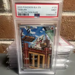 Pokemon Timburr Illustration Rare Holo Sv: Black Bolt 125/086 PSA 9 2025 - Image 1
