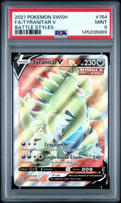 Pokemon TCG Tyranitar V Battle Styles Full Art PSA 9 Mint - Image 1