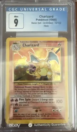 Charizard 1999 Pokemon Base Set Holo Rare 4/102 CGC 9 - Image 1