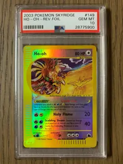 PSA 10 - Pokemon Crystal HO-OH - Skyridge Reverse Holo Foil - 149/144 Gem Mint - Image 1
