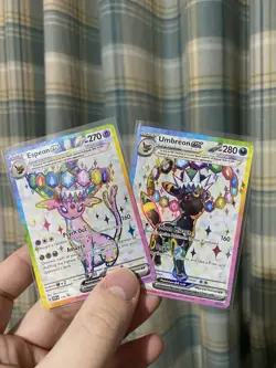 Pokemon TCG Umbreon & Espeon Black Star Promo SVP175 SVP176 Figure Collection NM - Image 1