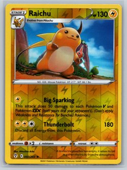 Raichu Pokemon TCG Evolving Skies Reverse Holo Rare 050/203 - Image 1