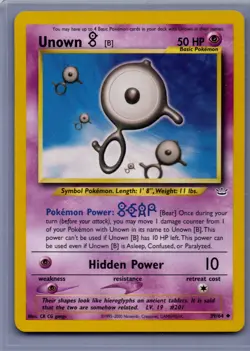 Unown [B] Neo Revelation #39/64 Unown [B] NM Pokemon TCG - Image 1