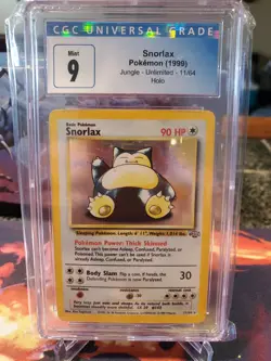 Pokemon TCG Snorlax 11/64 Holo Inlimited Jungle - CGC 9 - Image 1