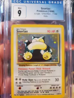 Pokemon TCG Snorlax 11/64 Holo Inlimited Jungle - CGC 9 - Image 3