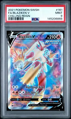 Pokemon TCG Blaziken V Chilling Reign 161 Full Art PSA 9 Mint - Image 1
