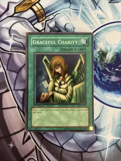 Yu-Gi-Oh TCG Graceful Charity Pegasus SDP-040 1st Edition Super LP/VLP (ST) (3) - Image 1